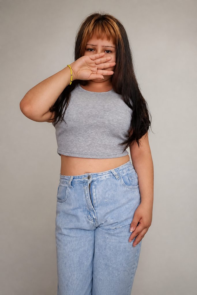 Musculosa básica corta gris melange